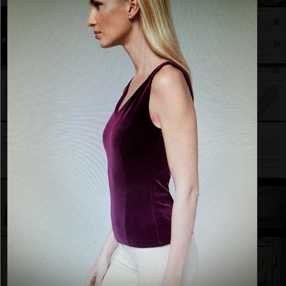 WHITE HOUSE BLACK MARKET VELVET SHELL SIZE 10 RICH PLUM NEW! - Picture 3 of 5